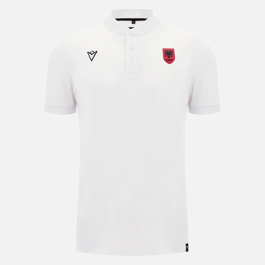 Albanië Nationaal Team FSHF 2026/27 Wit Poloshirt voor volwassenen Albanië Nationaal Team FSHF 2026/27 Wit Poloshirt voor volwassenen