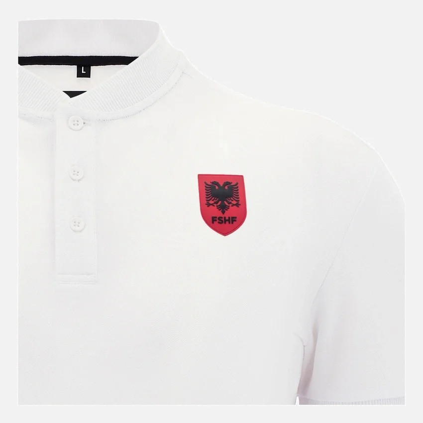 Albanië Nationaal Team FSHF 2026/27 Wit Poloshirt voor volwassenen Albanië Nationaal Team FSHF 2026/27 Wit Poloshirt voor volwassenen