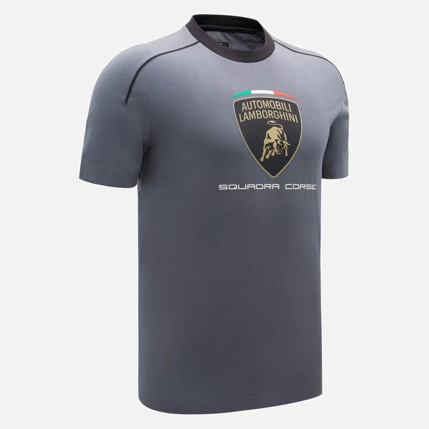Automobili Lamborghini Squadra Corse grijs sport-T-shirt voor heren Automobili Lamborghini Squadra Corse grijs sport-T-shirt voor heren