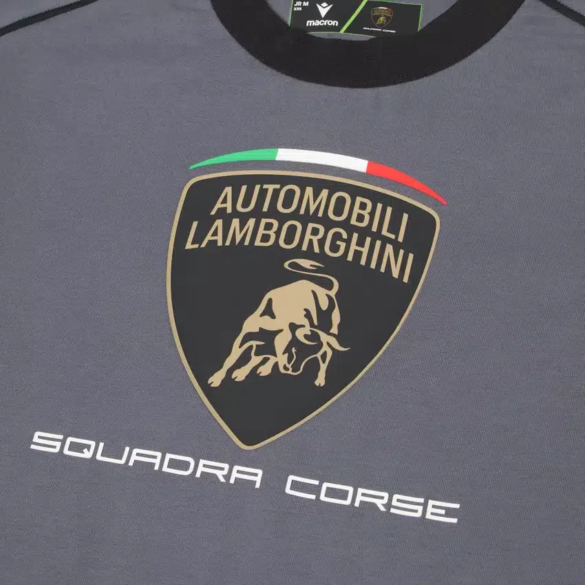 Automobili Lamborghini Squadra Corse grijs sport-T-shirt voor kinderen Automobili Lamborghini Squadra Corse grijs sport-T-shirt voor kinderen