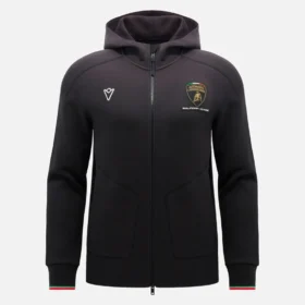 Automobili Lamborghini Squadra Corse Heren Zwart Driekleurig Sweatshirt met Volledige Rits
