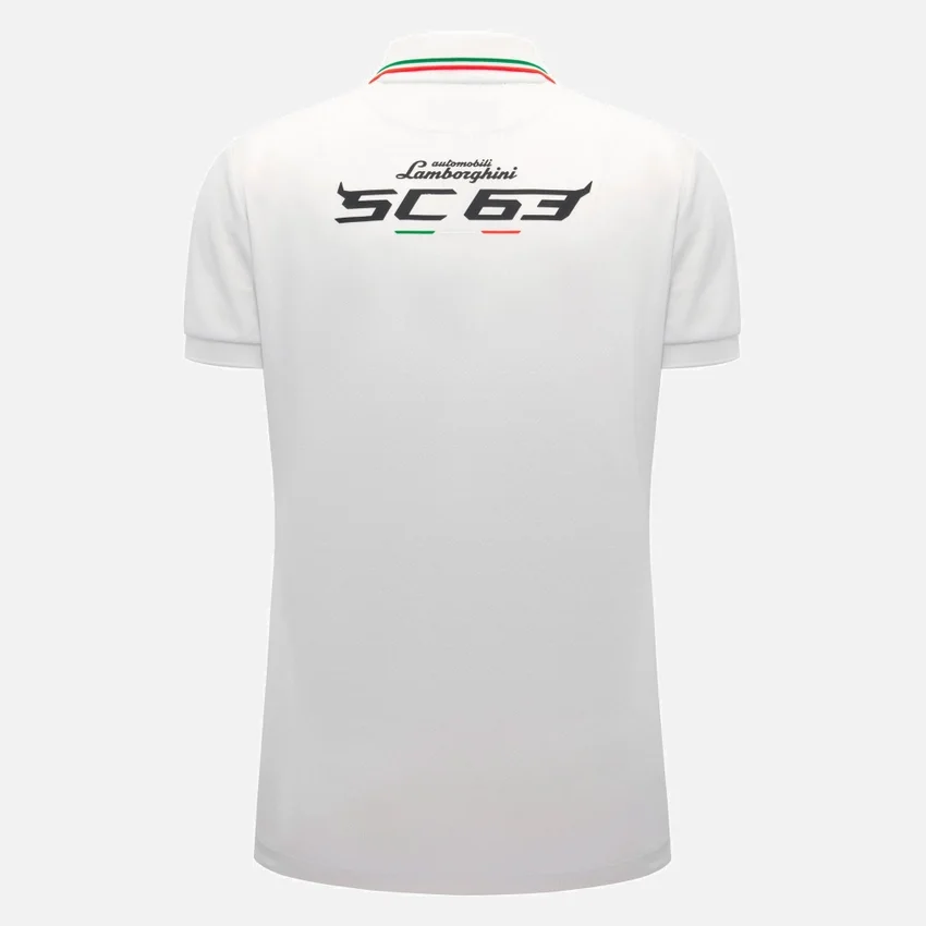 Automobili Lamborghini Squadra Corse Wit poloshirt voor dames Automobili Lamborghini Squadra Corse Wit poloshirt voor dames