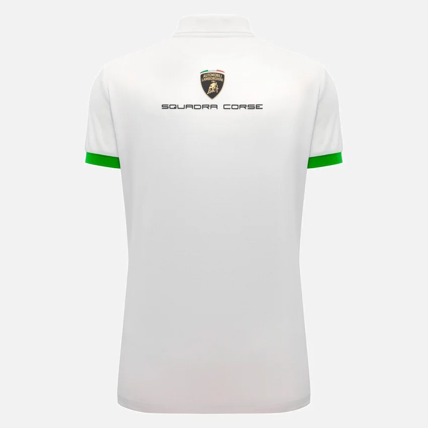 Automobili Lamborghini Squadra Corse Wit poloshirt voor dames Automobili Lamborghini Squadra Corse Wit poloshirt voor dames