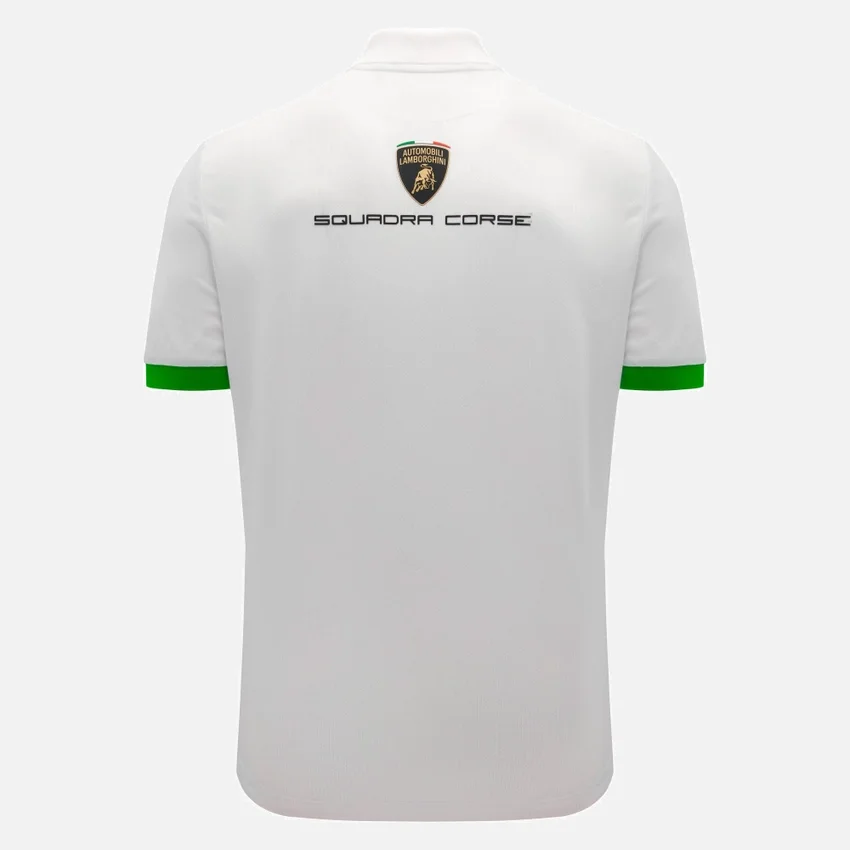 Automobili Lamborghini Squadra Corse Wit poloshirt voor heren Automobili Lamborghini Squadra Corse Wit poloshirt voor heren