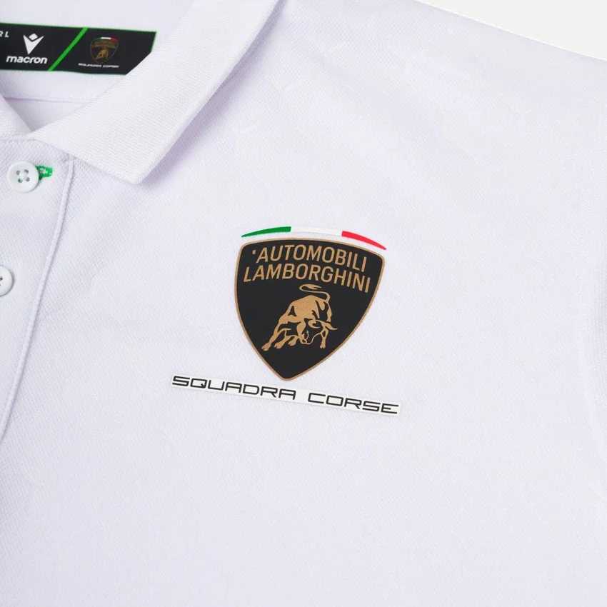 Automobili Lamborghini Squadra Corse Wit poloshirt voor kinderen Automobili Lamborghini Squadra Corse Wit poloshirt voor kinderen