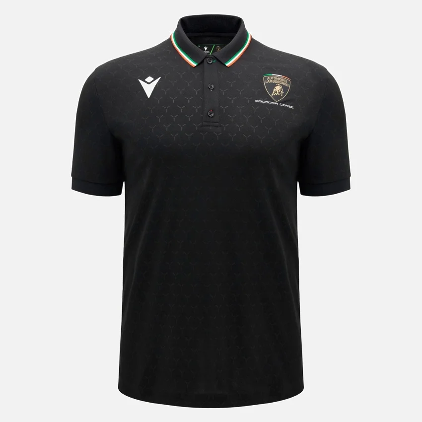 Automobili Lamborghini Squadra Corse Zwart poloshirt voor heren Automobili Lamborghini Squadra Corse Zwart poloshirt voor heren