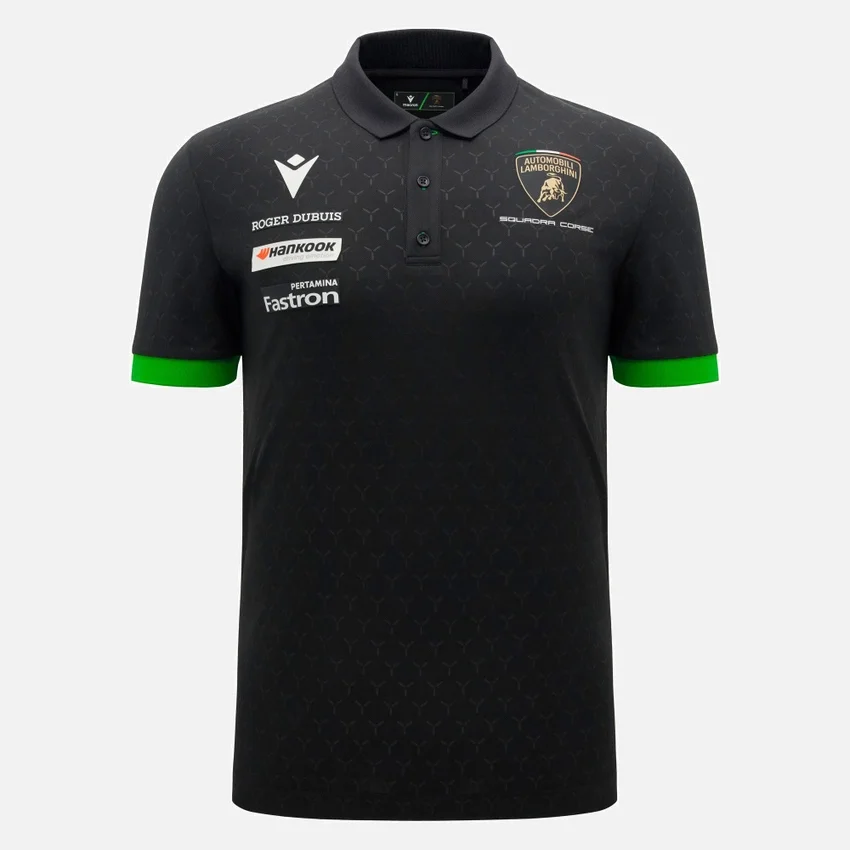 Automobili Lamborghini Squadra Corse Zwart poloshirt voor heren Automobili Lamborghini Squadra Corse Zwart poloshirt voor heren