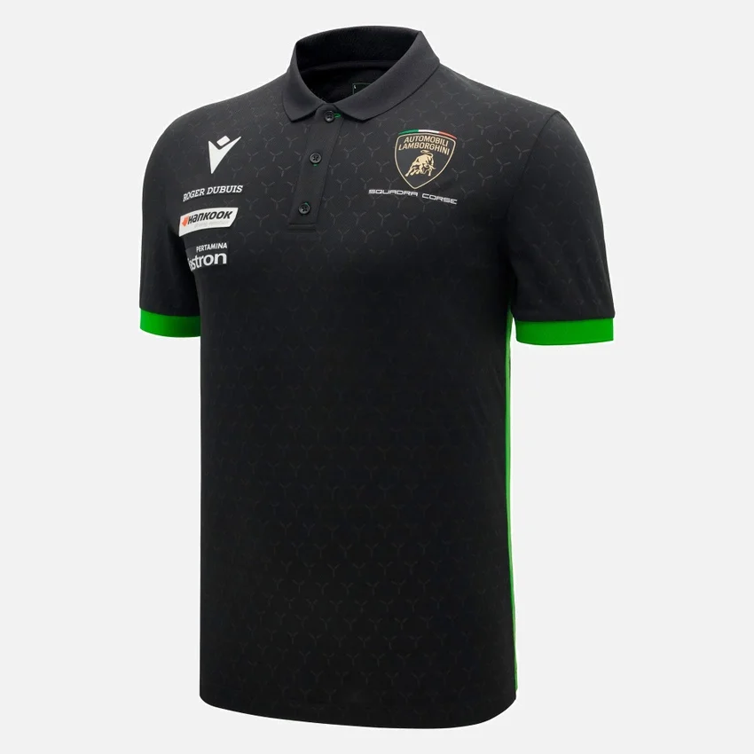 Automobili Lamborghini Squadra Corse Zwart poloshirt voor heren Automobili Lamborghini Squadra Corse Zwart poloshirt voor heren