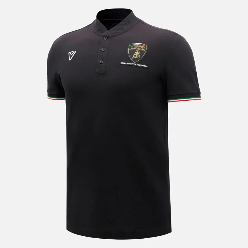 Automobili Lamborghini Squadra Corse Zwart poloshirt voor heren Automobili Lamborghini Squadra Corse Zwart poloshirt voor heren