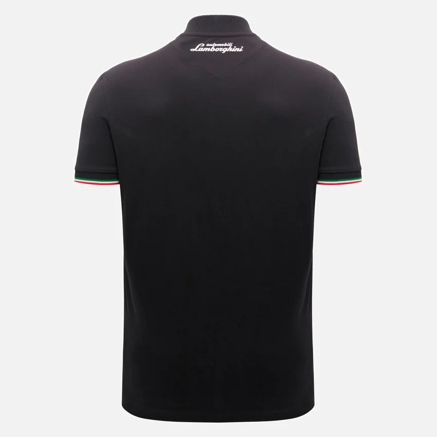 Automobili Lamborghini Squadra Corse Zwart poloshirt voor heren Automobili Lamborghini Squadra Corse Zwart poloshirt voor heren