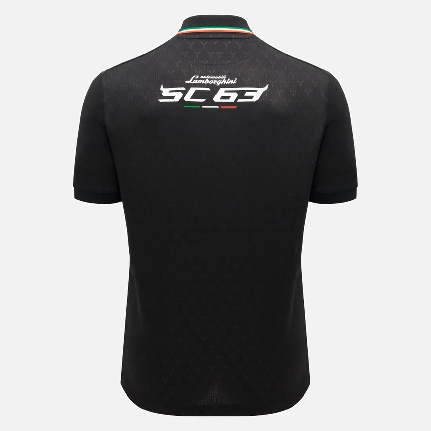 Automobili Lamborghini Squadra Corse Zwart poloshirt voor heren Automobili Lamborghini Squadra Corse Zwart poloshirt voor heren