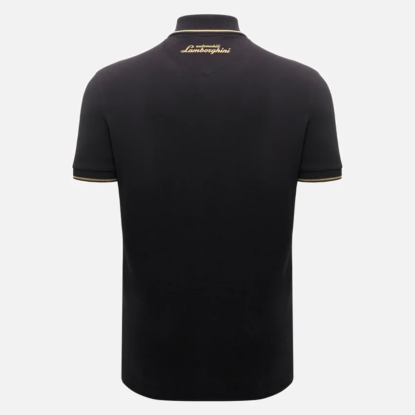 Automobili Lamborghini Squadra Corse Zwart poloshirt voor heren Automobili Lamborghini Squadra Corse Zwart poloshirt voor heren
