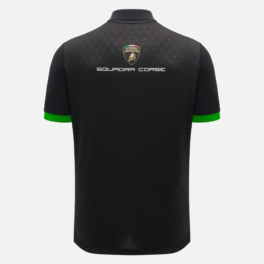 Automobili Lamborghini Squadra Corse Zwart poloshirt voor heren Automobili Lamborghini Squadra Corse Zwart poloshirt voor heren