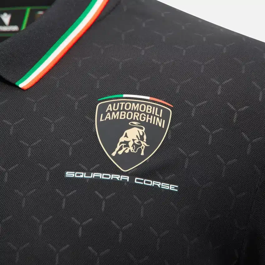 Automobili Lamborghini Squadra Corse Zwart poloshirt voor heren Automobili Lamborghini Squadra Corse Zwart poloshirt voor heren