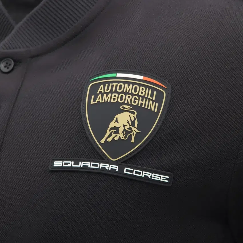 Automobili Lamborghini Squadra Corse Zwart poloshirt voor heren Automobili Lamborghini Squadra Corse Zwart poloshirt voor heren