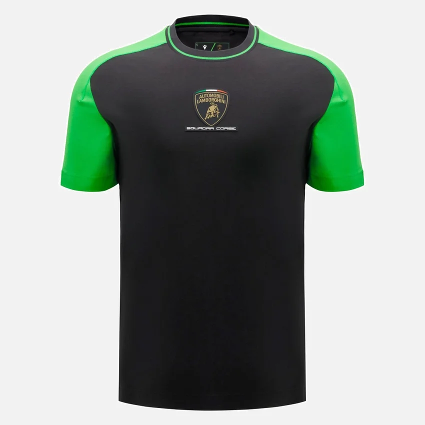 Automobili Lamborghini Squadra Corse Zwart sport-T-shirt voor heren Automobili Lamborghini Squadra Corse Zwart sport-T-shirt voor heren