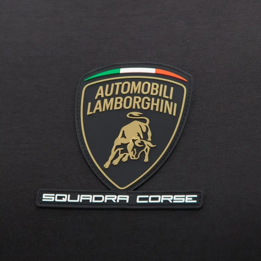 Automobili Lamborghini Squadra Corse Zwart sport-T-shirt voor heren Automobili Lamborghini Squadra Corse Zwart sport-T-shirt voor heren