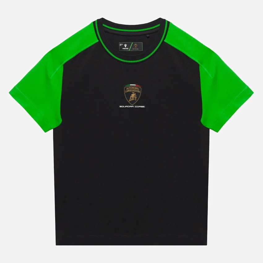 Automobili Lamborghini Squadra Corse Zwart sport-T-shirt voor kinderen Automobili Lamborghini Squadra Corse Zwart sport-T-shirt voor kinderen