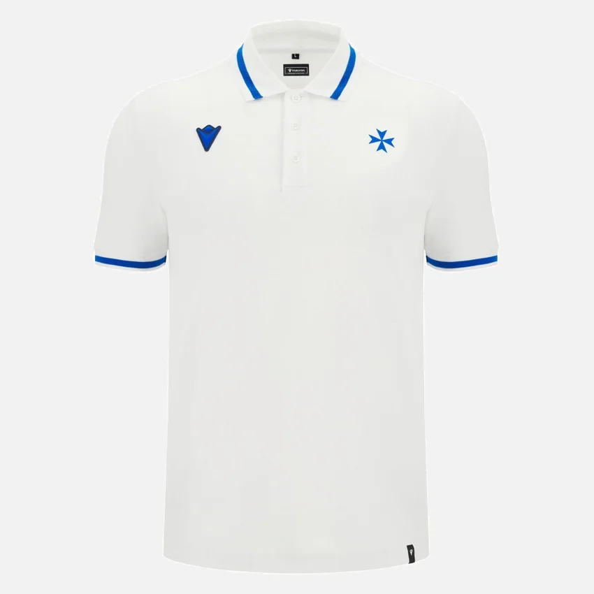 Auxerre 2025/26 Athleisure Wit Poloshirt voor volwassenen Auxerre 2025/26 Athleisure Wit Poloshirt voor volwassenen
