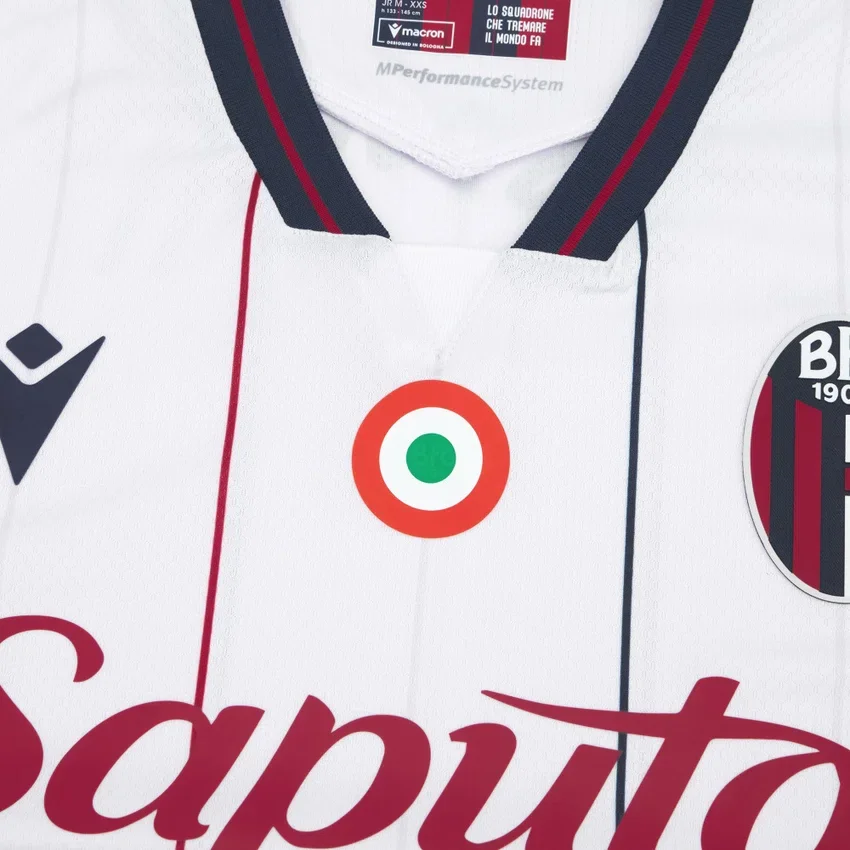 Bologna FC 1909 2025/26 Junior uitwedstrijdsportshirt Bologna FC 1909 2025/26 Junior uitwedstrijdsportshirt