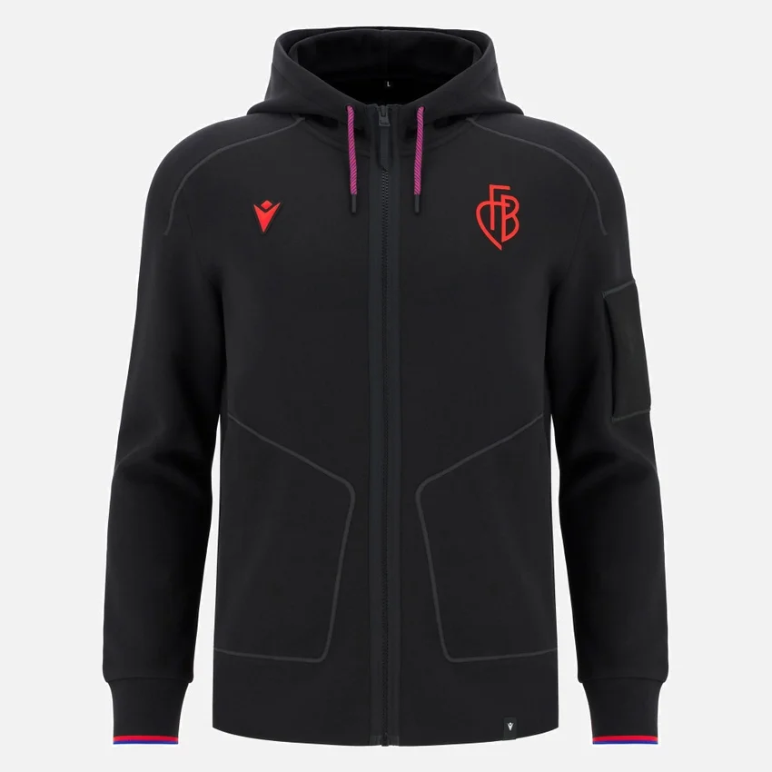 FC Basel 2025/26 Athleisure katoenen hoodie met volledige rits voor volwassenen FC Basel 2025/26 Athleisure katoenen hoodie met volledige rits voor volwassenen