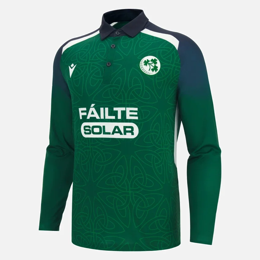 Ierland Cricket Team 2026/28 ODI wedstrijdshirt met lange armstukken Ierland Cricket Team 2026/28 ODI wedstrijdshirt met lange armstukken