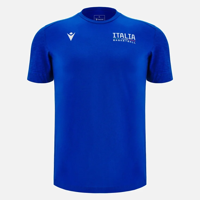 Italbasket 2025/26 katoenen reist-T-shirt voor volwassen spelers Italbasket 2025/26 katoenen reist-T-shirt voor volwassen spelers
