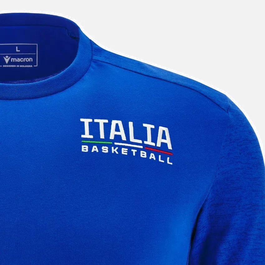 Italbasket 2025/26 katoenen reist-T-shirt voor volwassen spelers Italbasket 2025/26 katoenen reist-T-shirt voor volwassen spelers