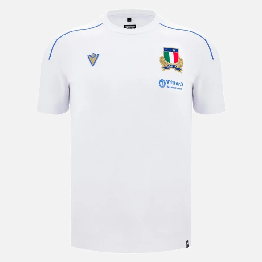 Italia Rugby 2025/26 Athleisure katoen T-shirt voor volwassenen Italia Rugby 2025/26 Athleisure katoen T-shirt voor volwassenen
