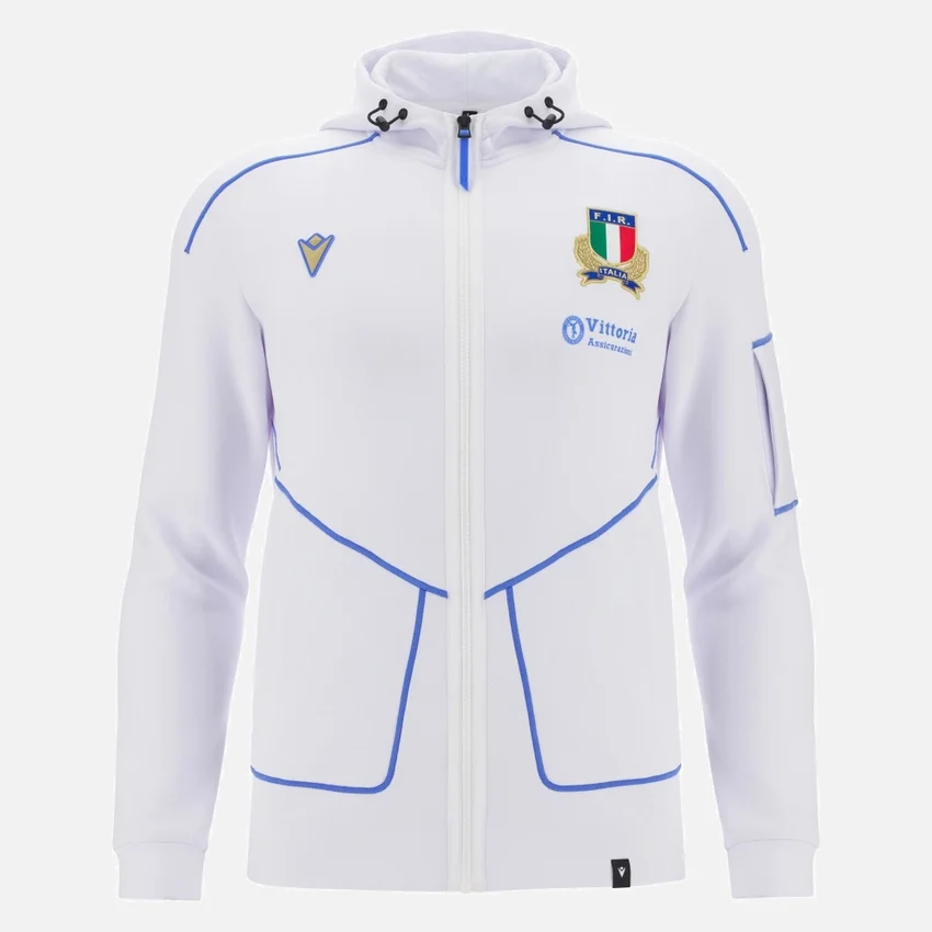 Italia Rugby 2025/26 Athleisure Sweatshirt met volledige rits voor volwassenen Italia Rugby 2025/26 Athleisure Sweatshirt met volledige rits voor volwassenen