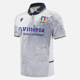 Italia Rugby 2025/26 Poly-replicoverhemd voor volwassenen (uitwedstrijd)