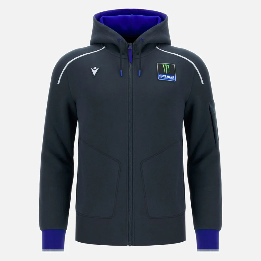 Monster Energy Yamaha MotoGP 2026 Man Travel Replica Sweatshirt met volledige rits Monster Energy Yamaha MotoGP 2026 Man Travel Replica Sweatshirt met volledige rits
