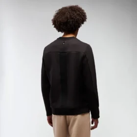 Mooncrest-sweatshirt met ronde hals en geribde biesjes