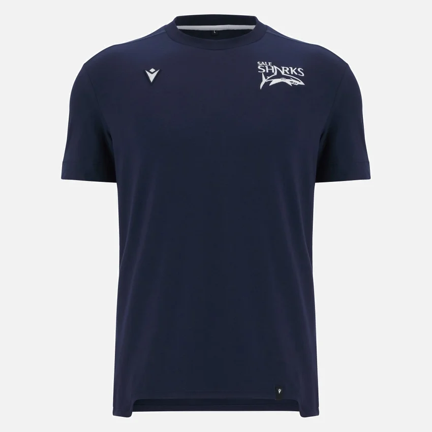 Sale Sharks 2025/26 marineblauw katoen T-shirt Sale Sharks 2025/26 marineblauw katoen T-shirt