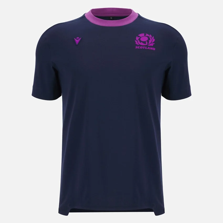 Scottish Rugby 2025/26 Navy katoenen T-shirt Scottish Rugby 2025/26 Navy katoenen T-shirt