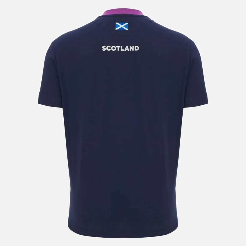 Scottish Rugby 2025/26 Navy katoenen T-shirt Scottish Rugby 2025/26 Navy katoenen T-shirt