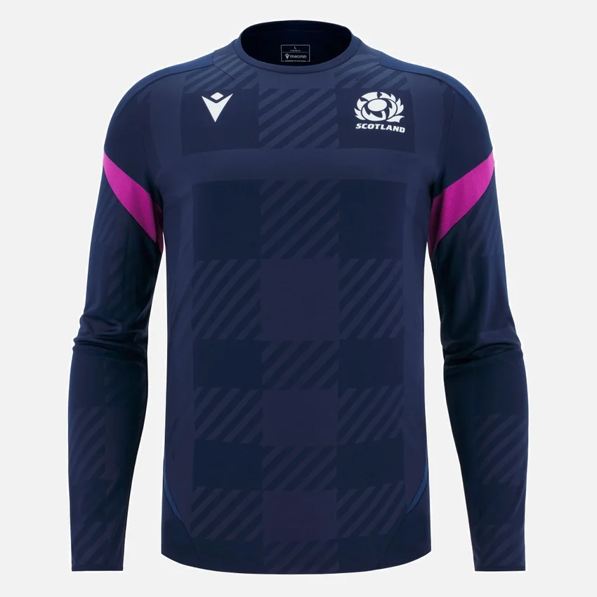 Scottish Rugby 2025/26 trainingsshirt met lange armstukken Scottish Rugby 2025/26 trainingsshirt met lange armstukken