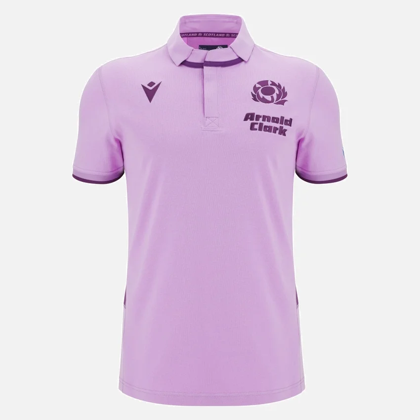 Scottish Rugby 2025/26 Uitwedstrijd katoenen shirt met korte armstukken Scottish Rugby 2025/26 Uitwedstrijd katoenen shirt met korte armstukken
