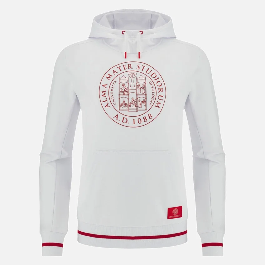Unibo-collectie Geborstelde witte Hoodie Senior Unibo-collectie Geborstelde witte Hoodie Senior