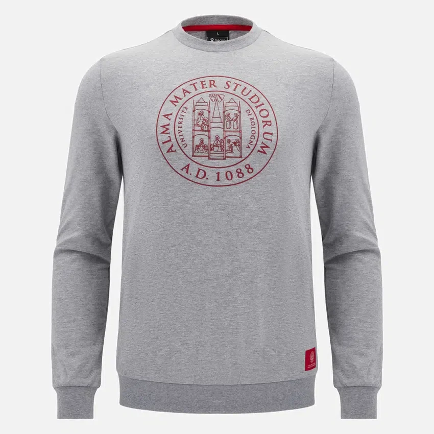 Unibo-collectie Grijs gemêleerd, ongewassen sweatshirt met ronde hals voor Senioren Unibo-collectie Grijs gemêleerd, ongewassen sweatshirt met ronde hals voor Senioren