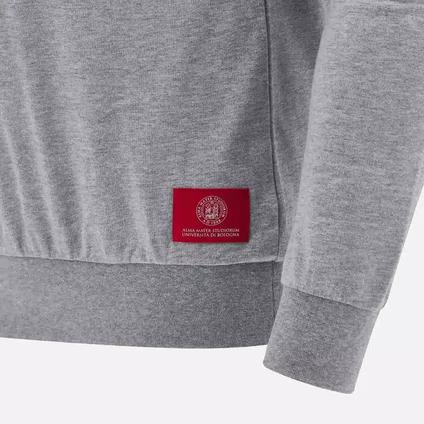 Unibo-collectie Grijs gemêleerd, ongewassen sweatshirt met ronde hals voor Senioren Unibo-collectie Grijs gemêleerd, ongewassen sweatshirt met ronde hals voor Senioren
