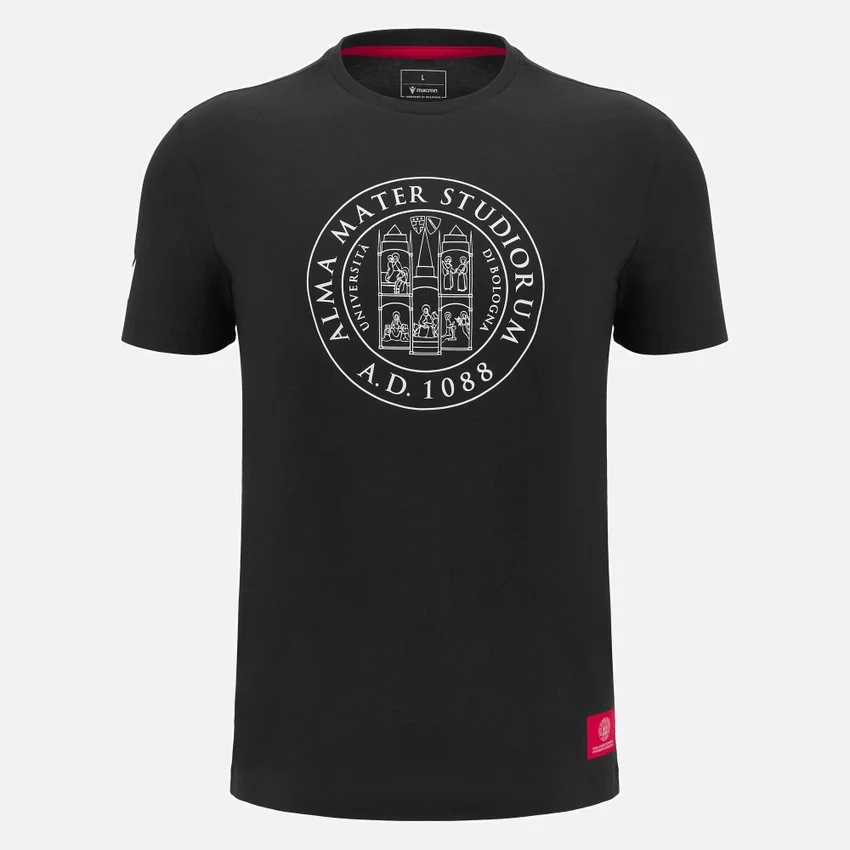 Unibo-collectie Zwart katoen T-shirt voor volwassenen Unibo-collectie Zwart katoen T-shirt voor volwassenen