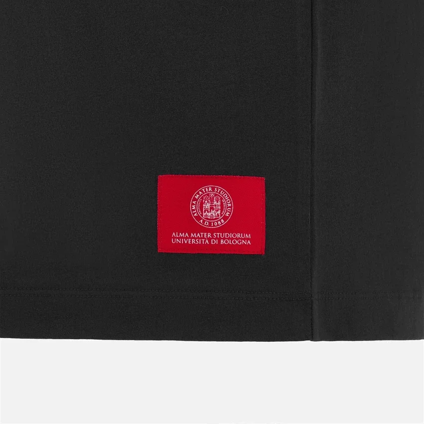 Unibo-collectie Zwart katoen T-shirt voor volwassenen Unibo-collectie Zwart katoen T-shirt voor volwassenen