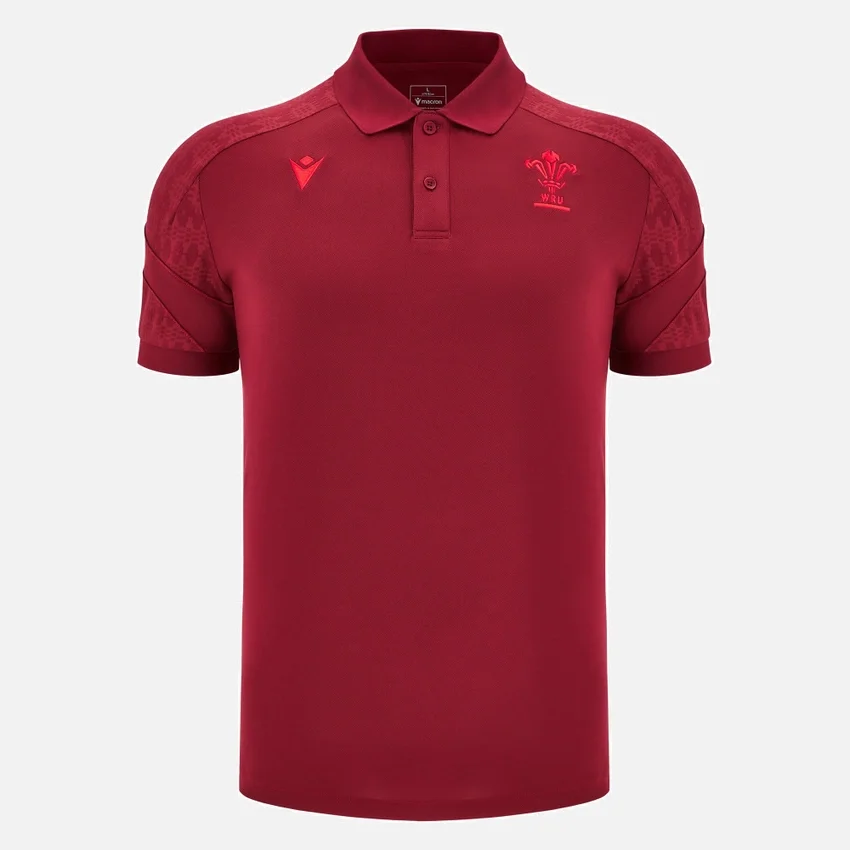 Welsh Rugby 2025/26 Dieprode Poloshirt Welsh Rugby 2025/26 Dieprode Poloshirt