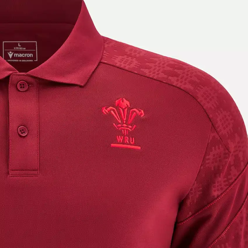 Welsh Rugby 2025/26 Dieprode Poloshirt Welsh Rugby 2025/26 Dieprode Poloshirt
