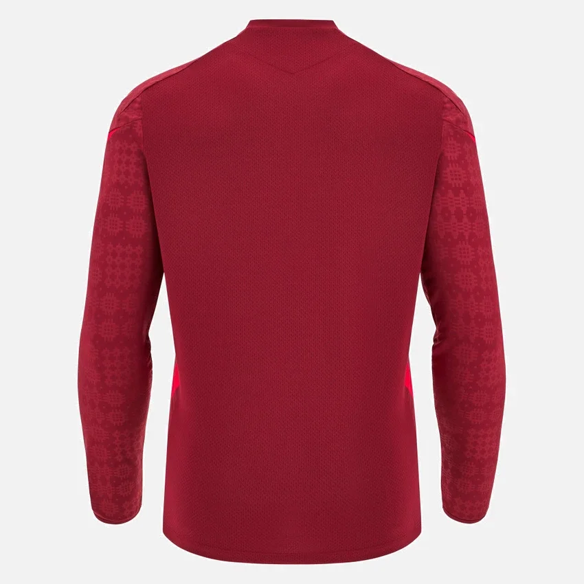 Welsh Rugby 2025/26 Dieprood T-shirt met lange armstukken Welsh Rugby 2025/26 Dieprood T-shirt met lange armstukken