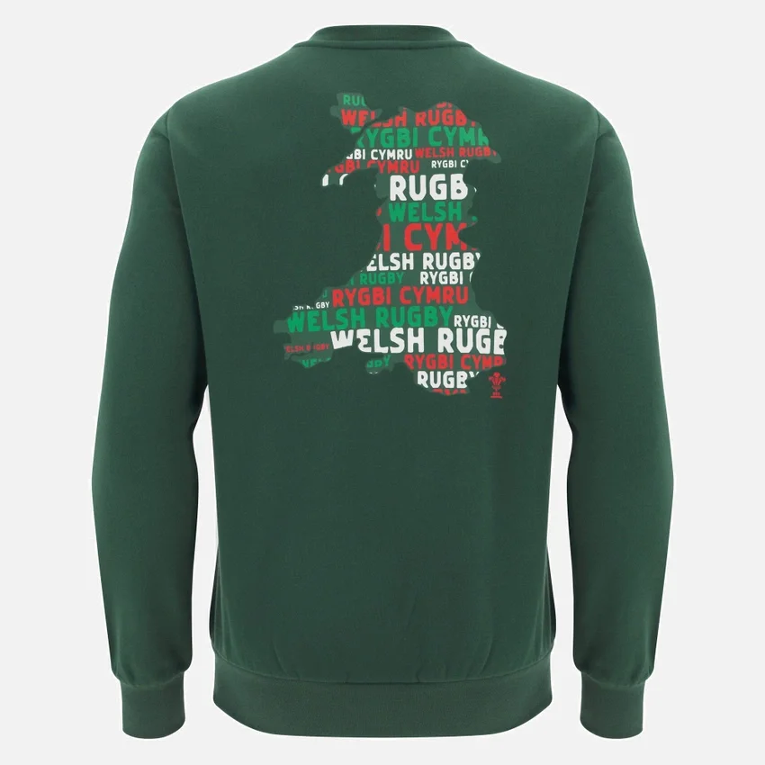 Welsh Rugby 2025/26 Groen Fansweatshirt Welsh Rugby 2025/26 Groen Fansweatshirt