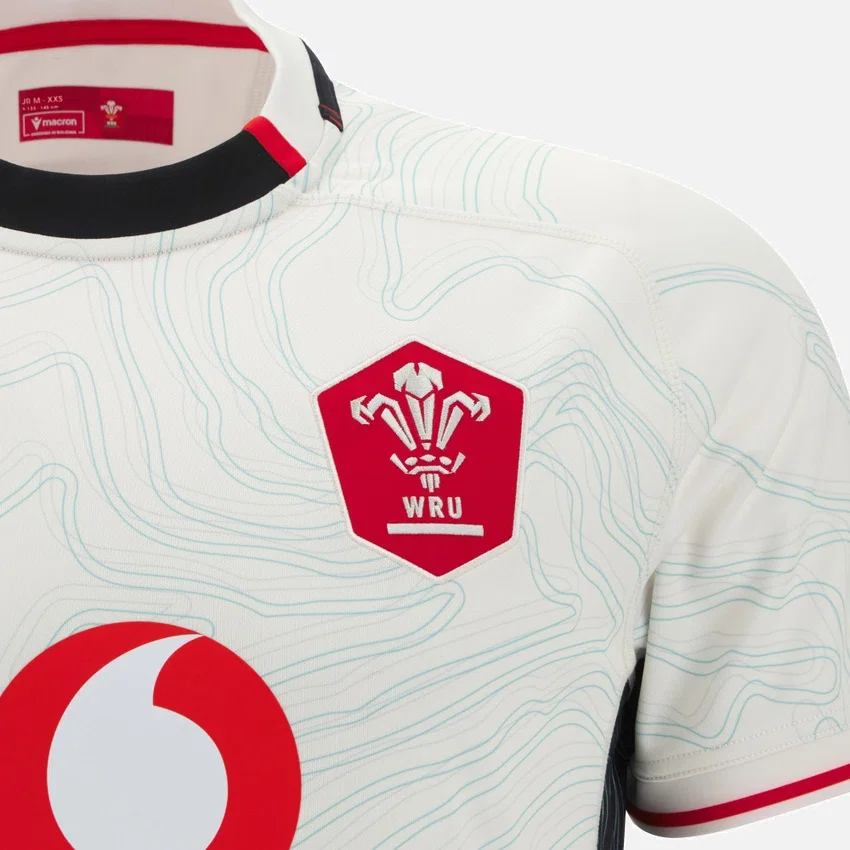 Welsh Rugby 2025/26 Junior uitwedstrijd replica-overhemd Welsh Rugby 2025/26 Junior uitwedstrijd replica-overhemd