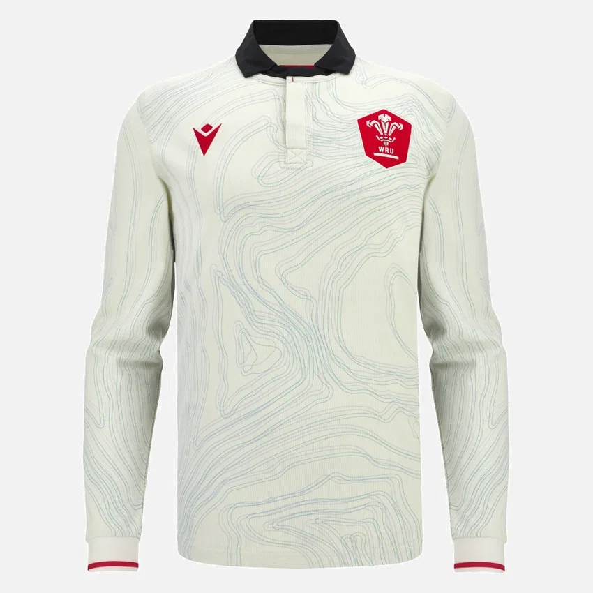 Welsh Rugby 2025/26 Uitwedstrijd katoen overhemd met lange armstukken Welsh Rugby 2025/26 Uitwedstrijd katoen overhemd met lange armstukken