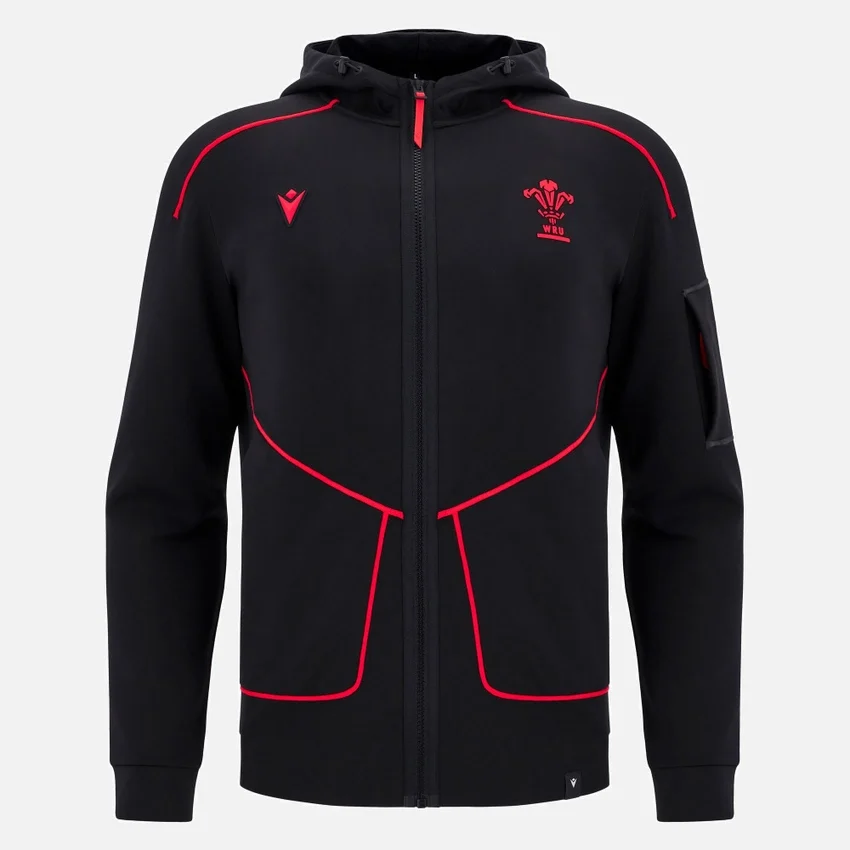 Welsh Rugby 2025/26 Zwarte Athleisure Tech Hoody Welsh Rugby 2025/26 Zwarte Athleisure Tech Hoody